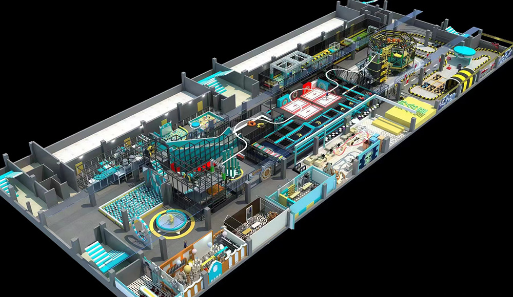 Premier Integrated Trampoline and Ninja Course Arena Facility